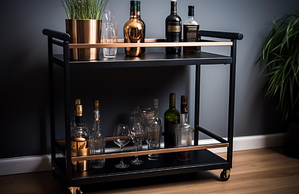 Sophisticated Entertaining with a Bar Cart and Affordable Luxury Furniture